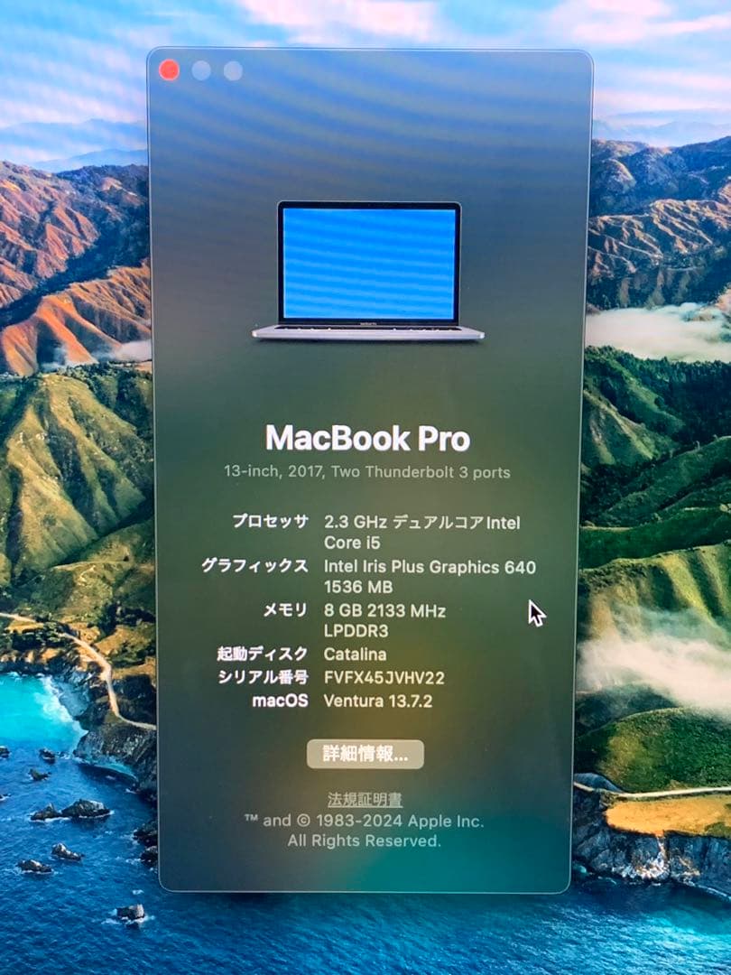 MacBook Pro 2017 13inch /SSD1TB(PCマウス付)