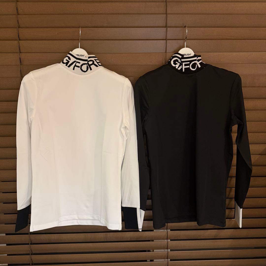 【M】G/FORE ジーフォア ゴルフ カットソー モックネック長袖Tシャツ 黒