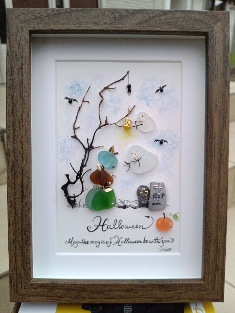 シーグラスアート　ワイン樽　二重奏　たかりん様　ご確認用