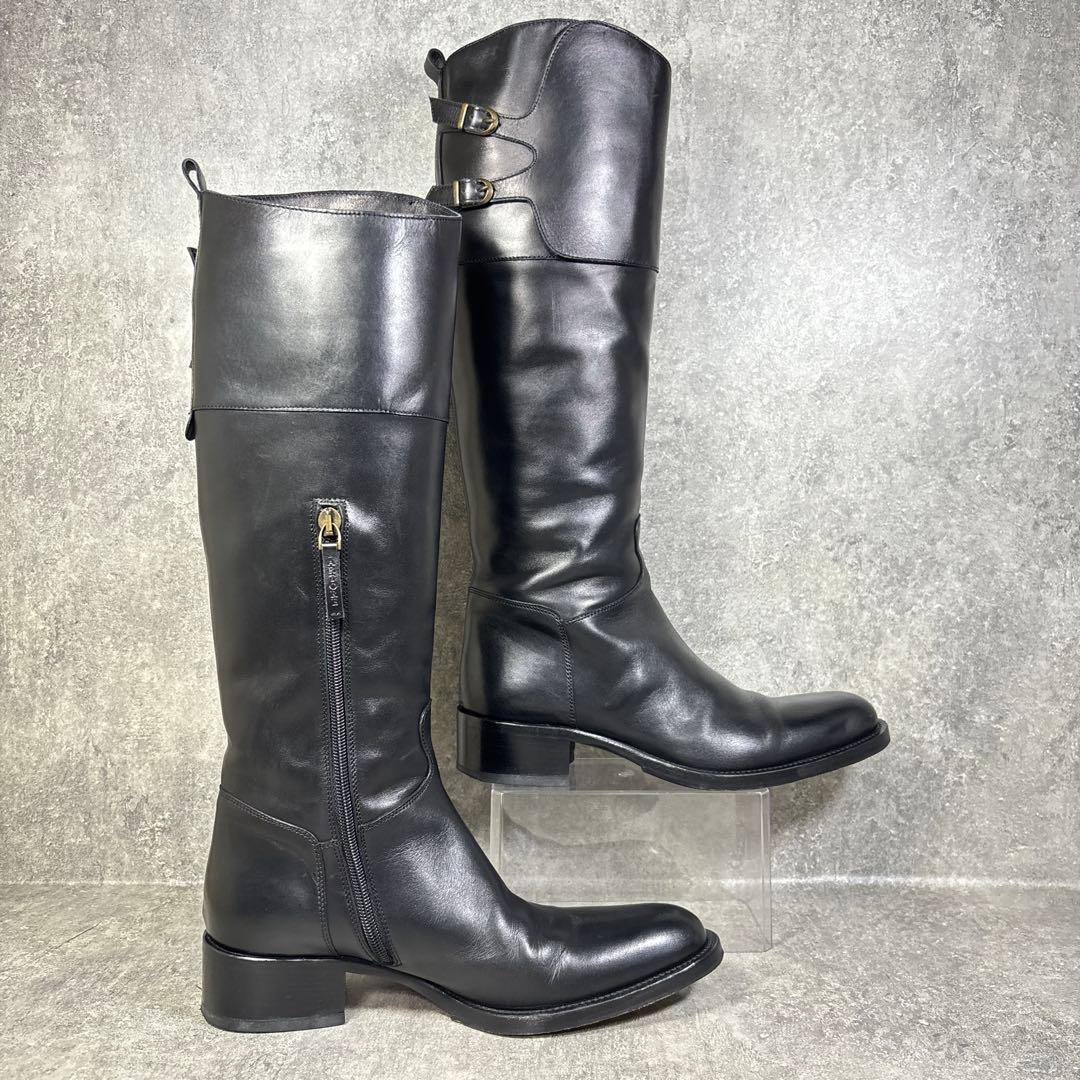 【美品】SARTORE ジョッキーブーツ バックベルト ロングブーツ 24cm