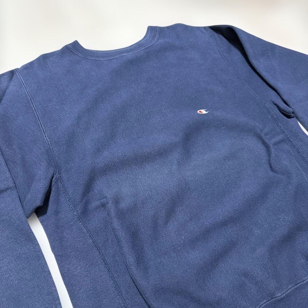 90s 刺繍タグchampion リバースウィーブ vintage ネイビー