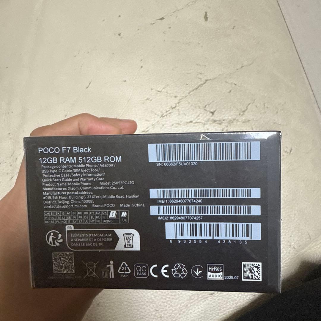 POCO F7 ブラック 12GB RAM 512GB ROM