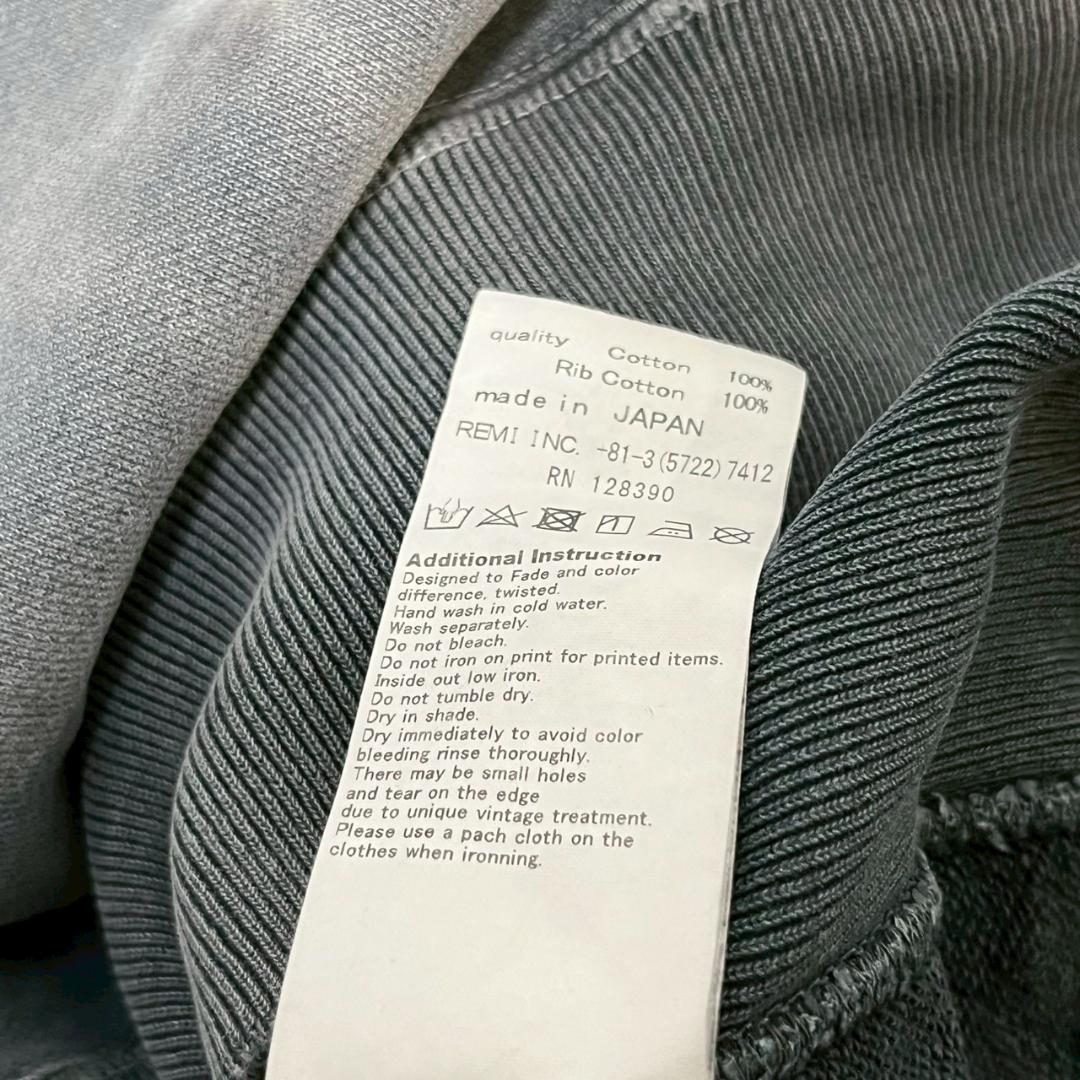 REMI RELIEF フェード 前V スウェット 日本製 N2044