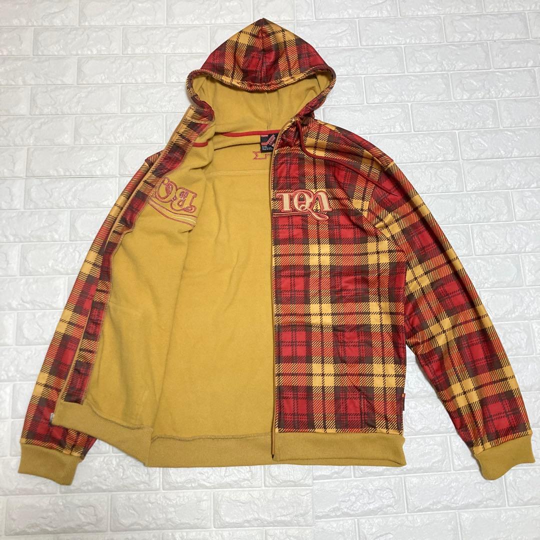 Burton フード付き スノーボードウエア 撥水パーカー チェック柄 Ｌサイズ