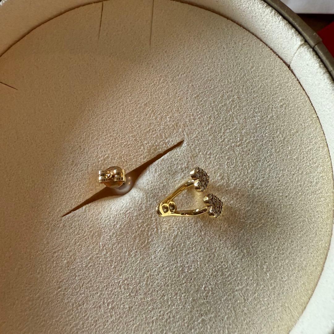 アーカー 18K/ダイヤ/アコヤパール ハートパヴェデュオパール ピアス