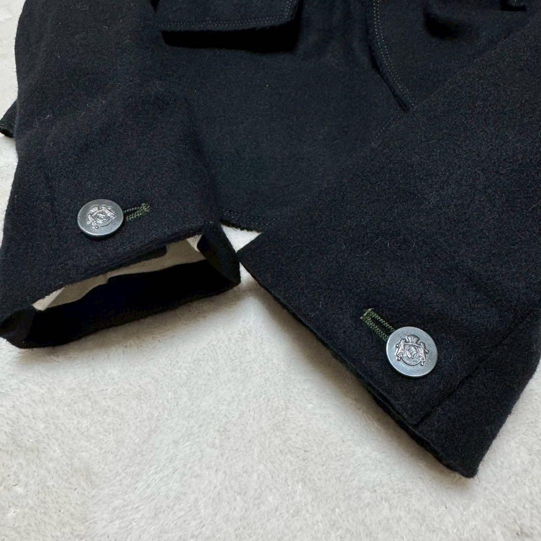 未使用✨ アルアバイル　ハイネック　ジャケット　ウール　銀ボタン　ブラック