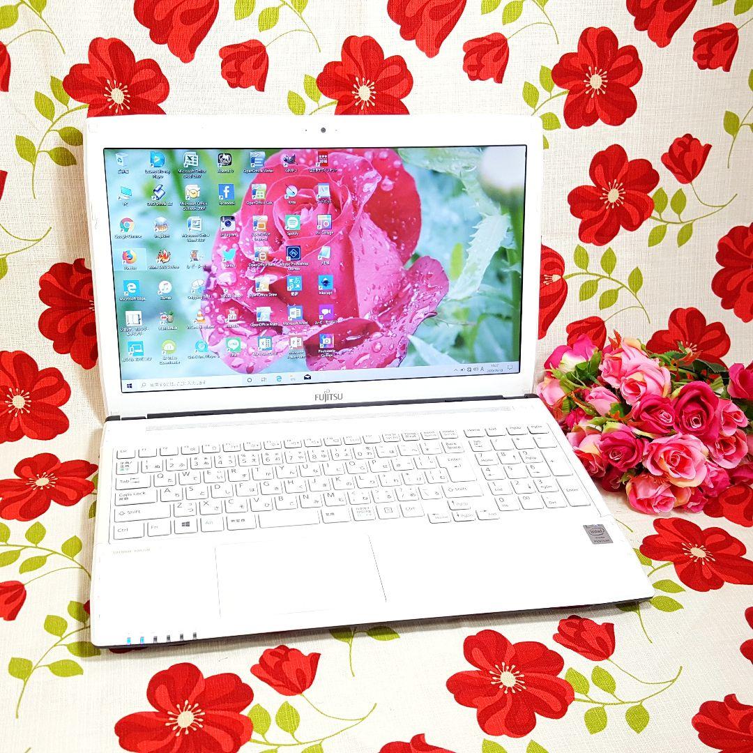 ★薄型LIFEBOOK/4世代Core-i7/新品SSD512G/メモリ8G★