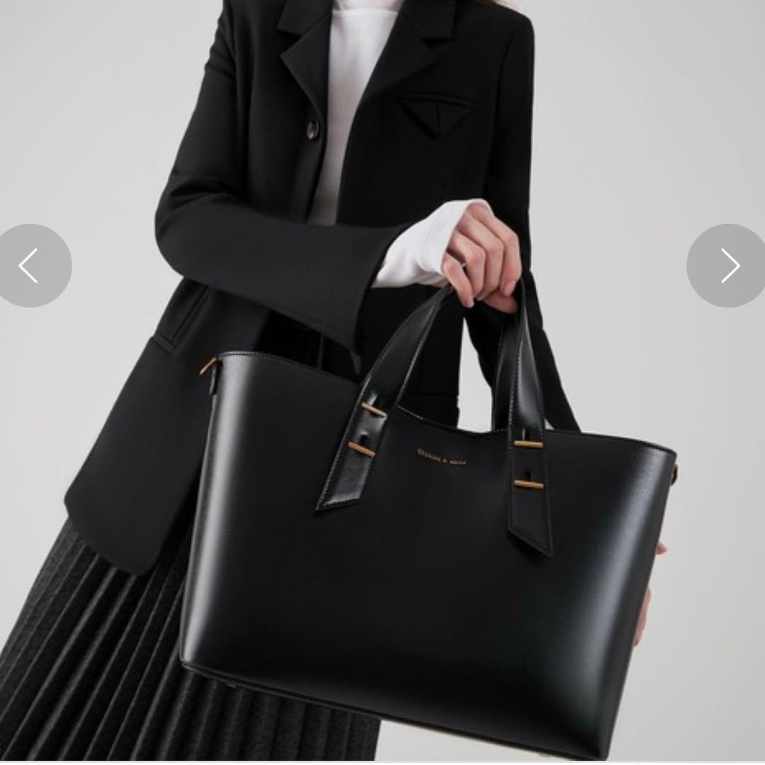 【CHARLES&KEITH】ダブルハンドル スラウチーバッグ ショルダーバッグ