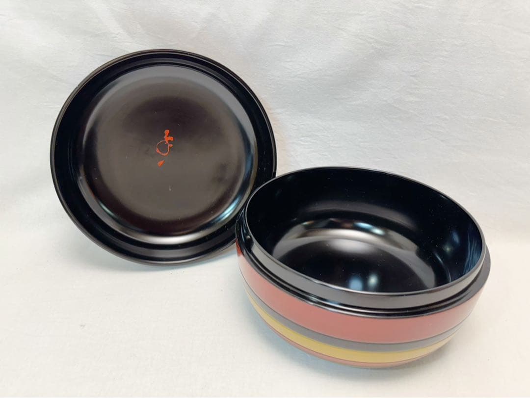 未使用 茶道具 輔聖作 木製 独楽食籠 兼中斎好 花押付 内黒 元箱