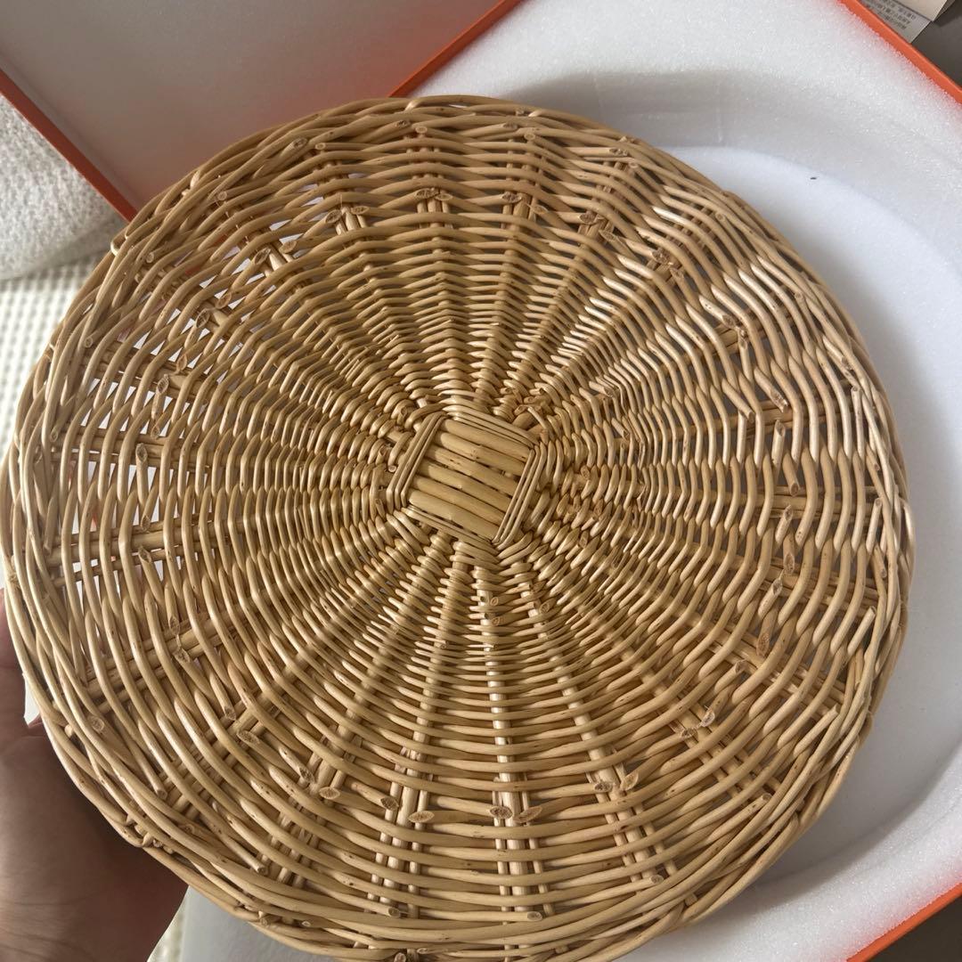 エルメス　藤のトレーオズレラウンドトレー43㎝ガラス付