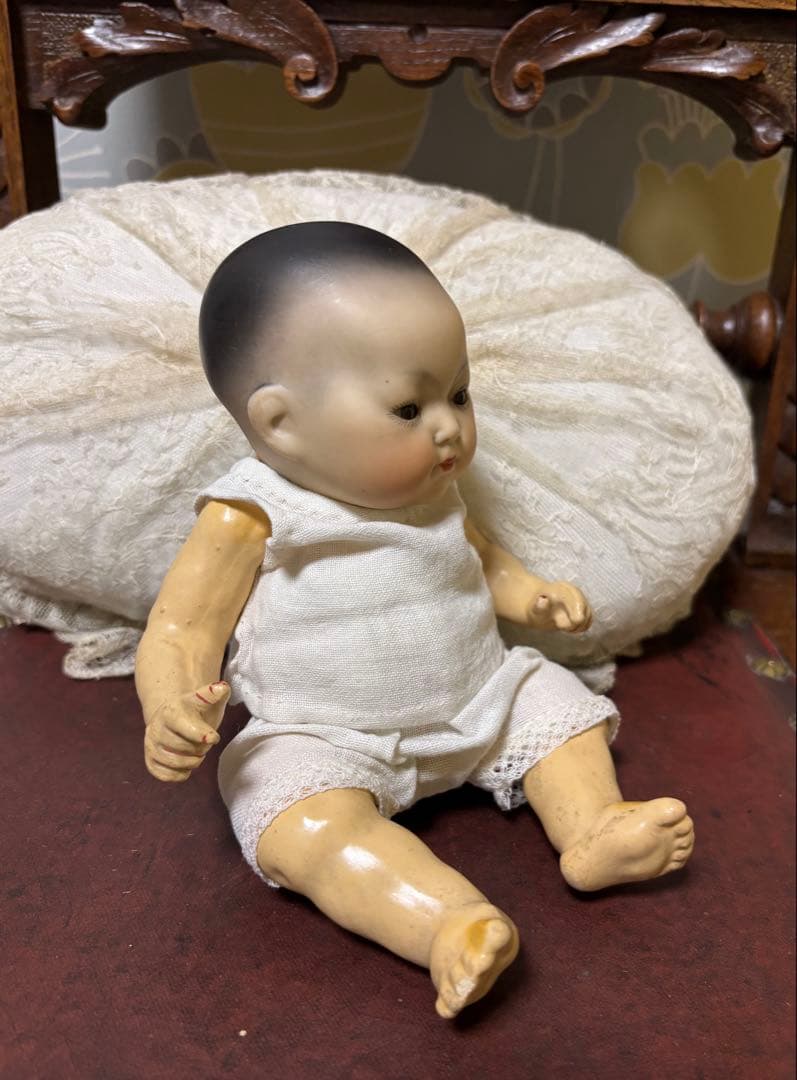アンティークビスクドール アーモンドマルセル オリエンタルベビーアジアンドール