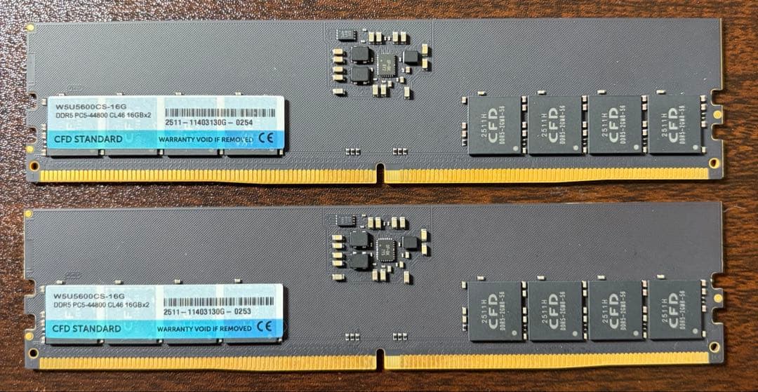 メモリー W5U5600CS-16G DDR5 PC5-44800 CL46 16GBx2