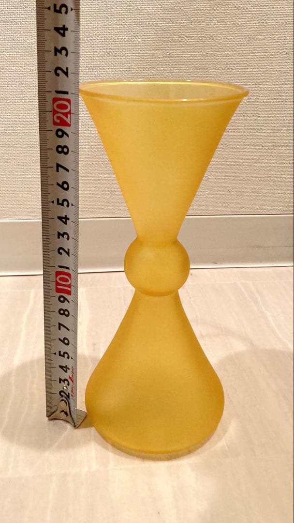 YOKI YŌKI イエロー ガラス 花瓶 約21cm
