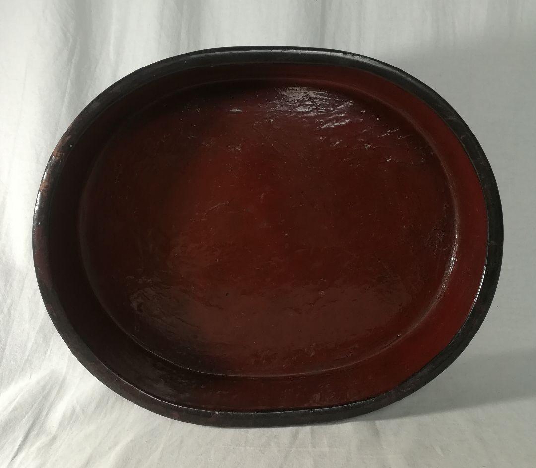 時代　漆塗　平桶　桶盆　盆