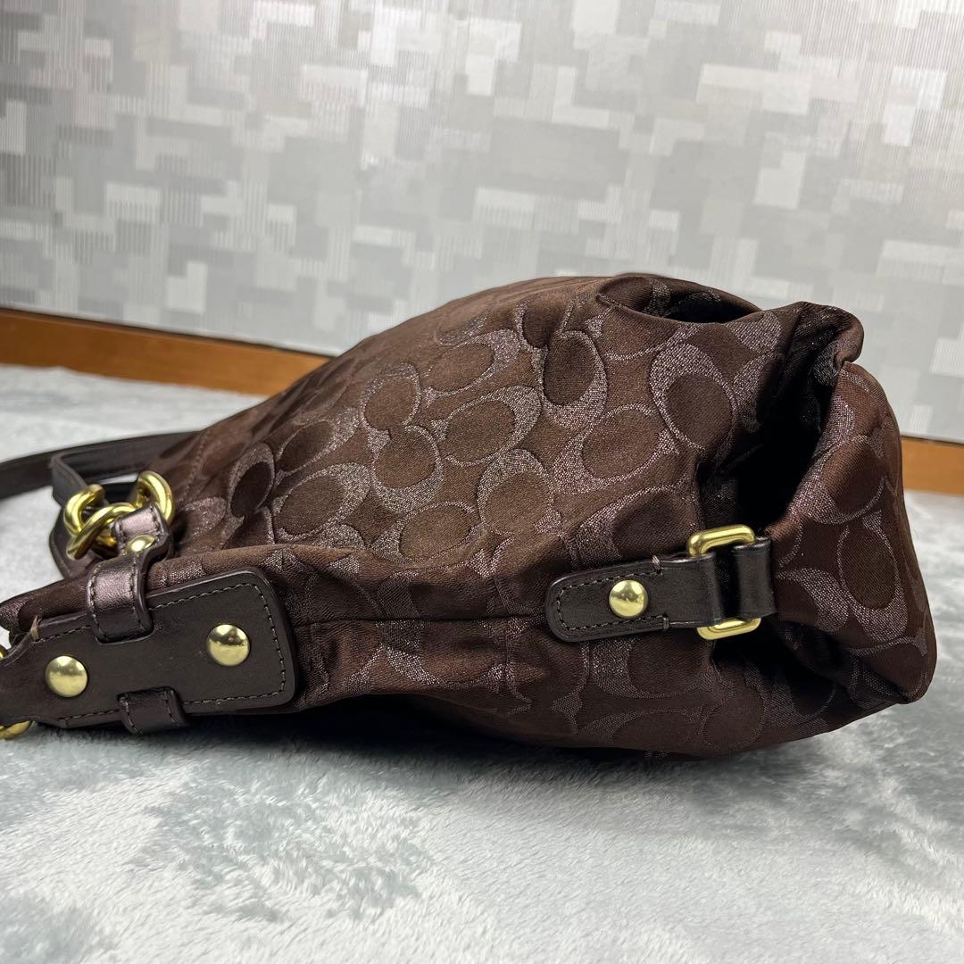 バッグ Coach 2way Hand Bag Brown Signature