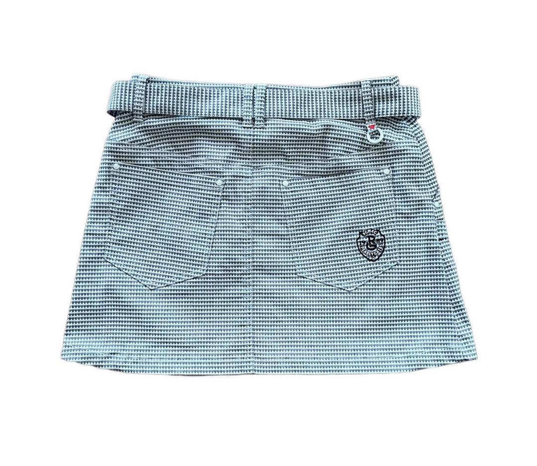 新品未使用　タグ付き　パーリーゲイツ　ストレッチスカート　ベルト付き　ハート総柄