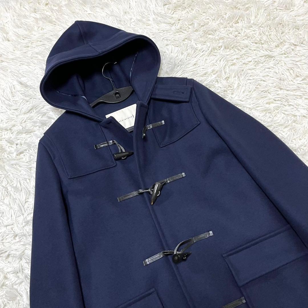 現行 マッキントッシュ ウール ロング ダッフルコート 36 S ネイビー