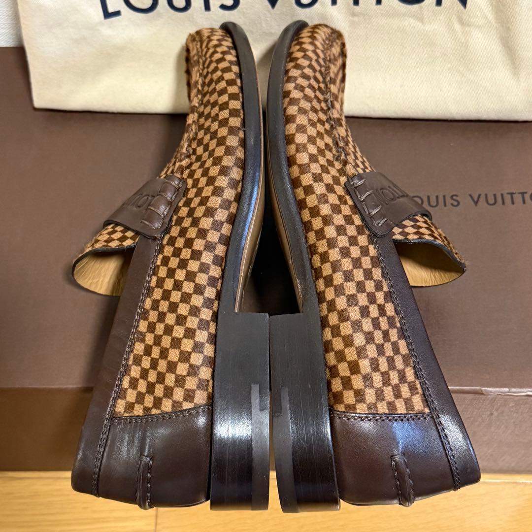 ルイヴィトン ✨新品未使用✨ダミエソバージュ ハラコレザーローファー ブラウン