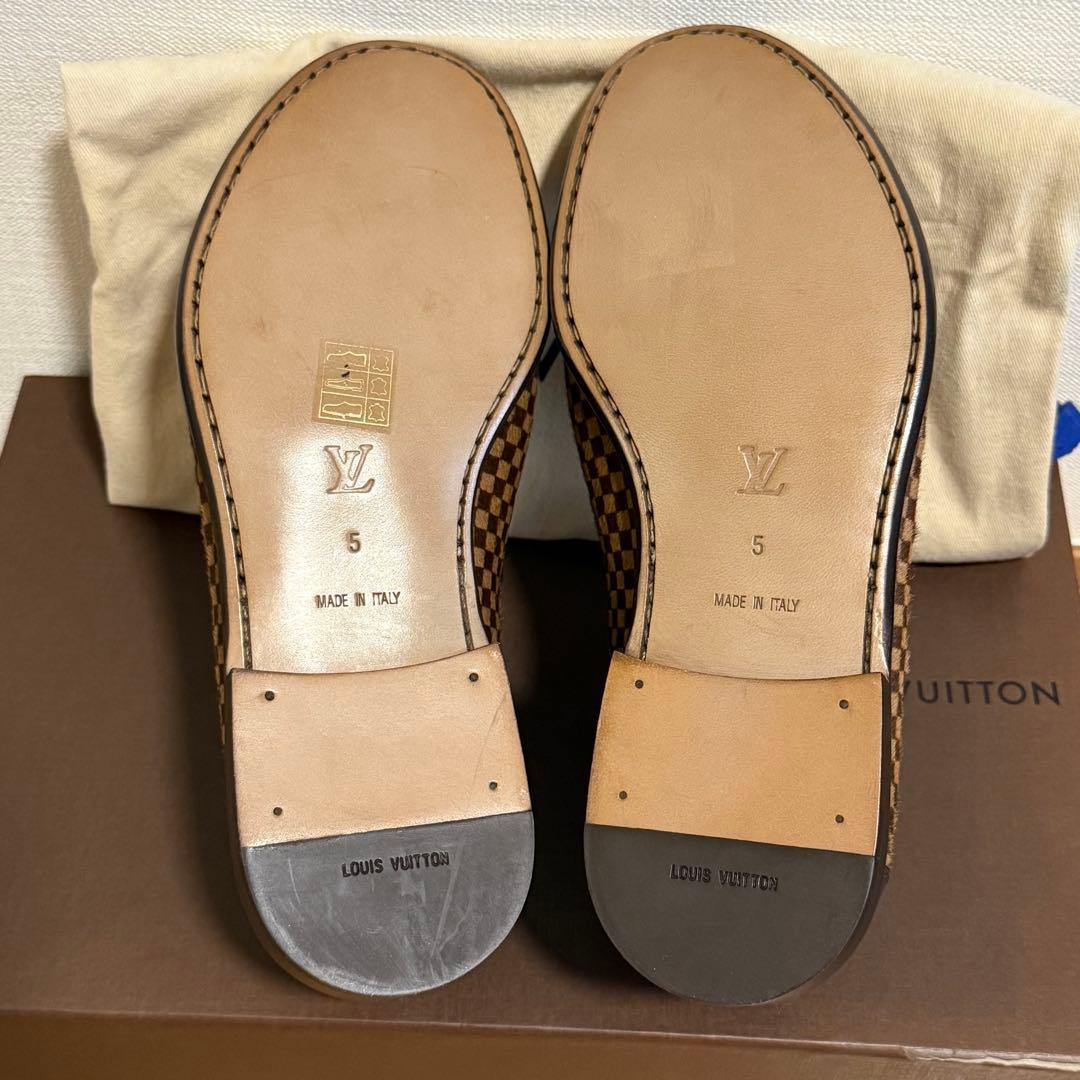 ルイヴィトン ✨新品未使用✨ダミエソバージュ ハラコレザーローファー ブラウン