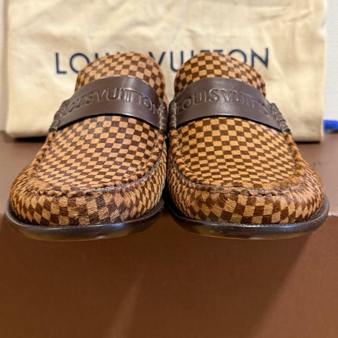 ルイヴィトン ✨新品未使用✨ダミエソバージュ ハラコレザーローファー ブラウン