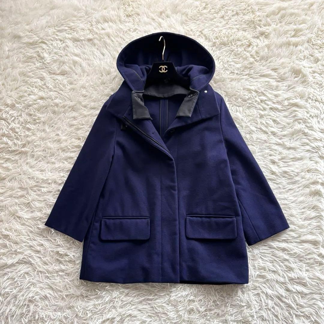 Chloe クロエ ハーフコート 2way スタンドカラー フード スロバキア製