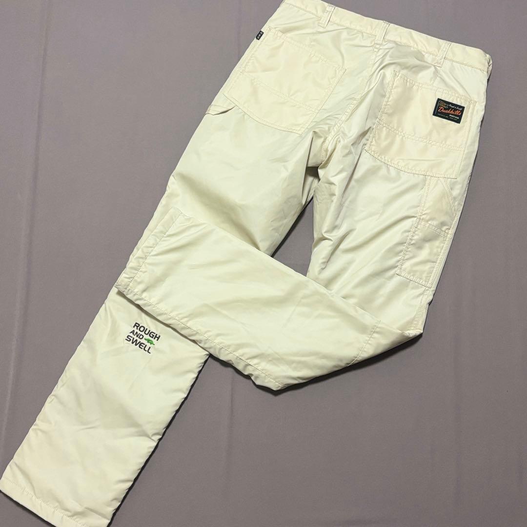 ラフアンドスウェルROUGH&SWELL ロゴ刺繍中綿ロングパンツ S