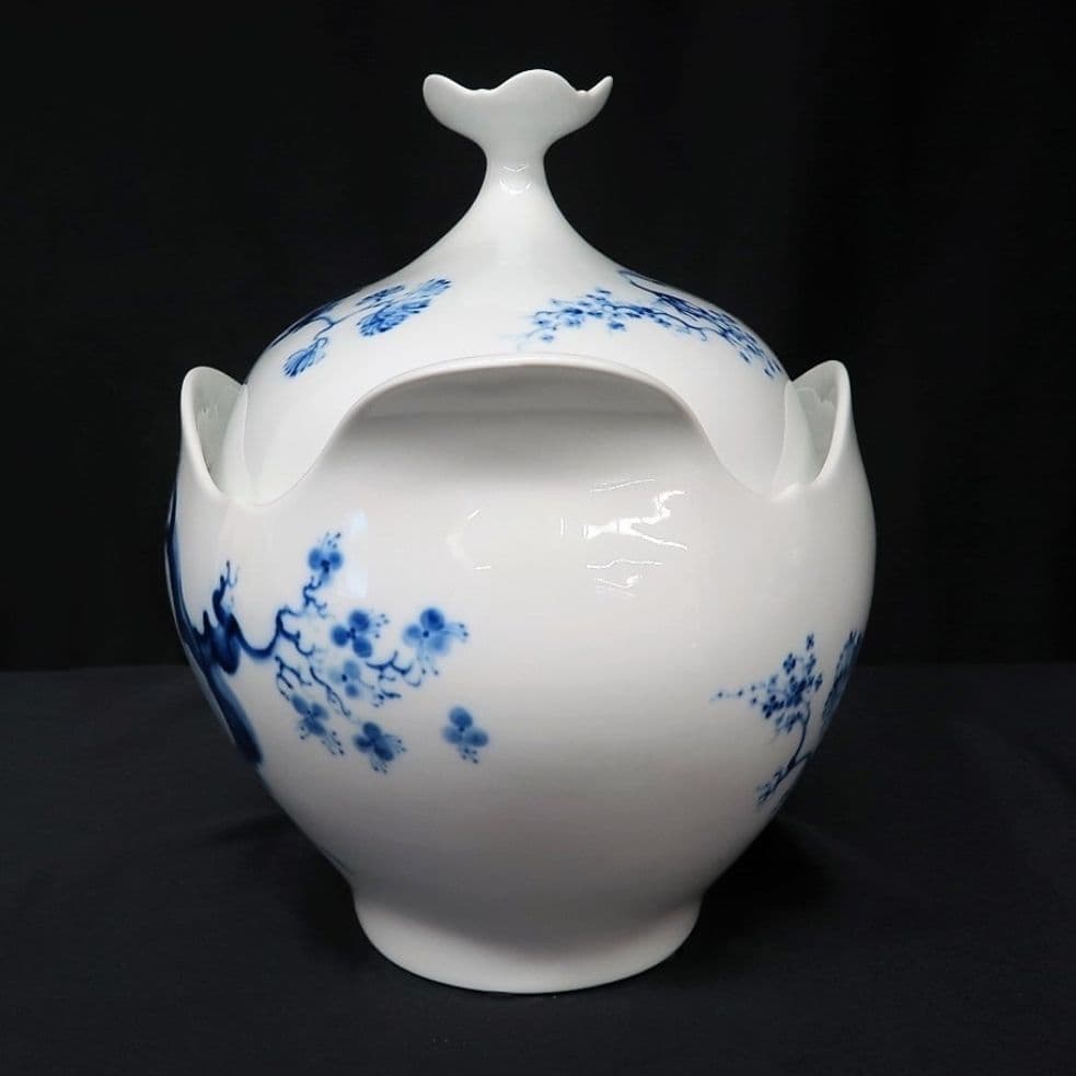 希少限定【Meissen】ブルーオーキッド スープチューリン（大）蓋付き
