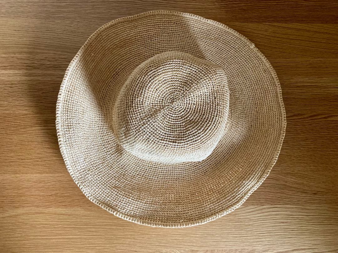 ヘレンカミンスキー　ラフィアハット ワイヤー入り　ナチュラル　収納袋あり