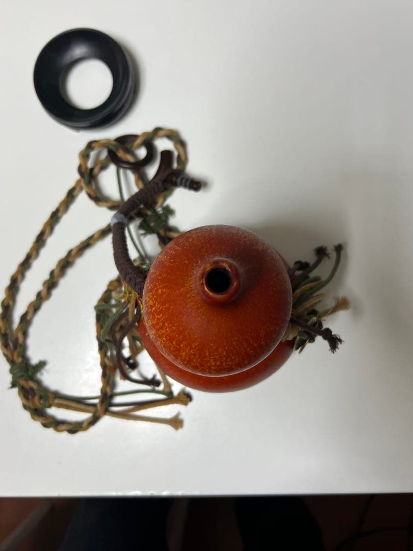 天然 酒葫芦(ひょうたん)約900ml 大漆仕上げ 未使用 台座付 縁起物