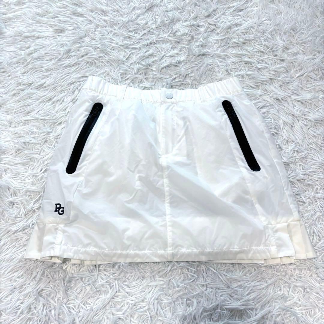 パーリーゲイツ スカート プリーツ ナイロン 中綿 ホワイト ショート ゴルフ