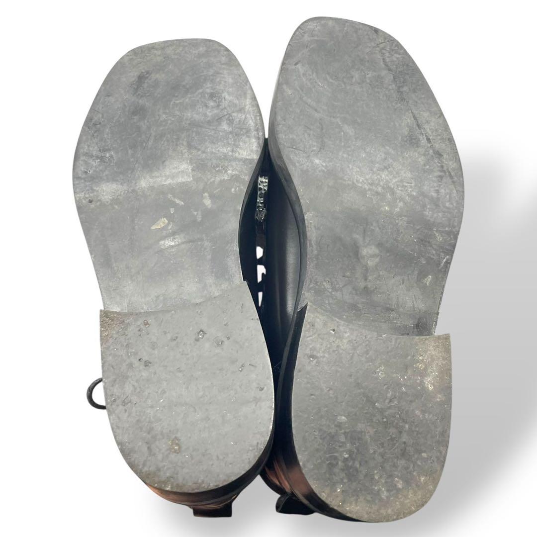 極美品　希少モデル　グッチ　マウンテンブーツ　レースアップ　レザー　黒　23