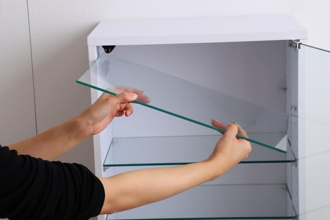 【幅46cm×奥行18cm】コレクションケース　ホワイト