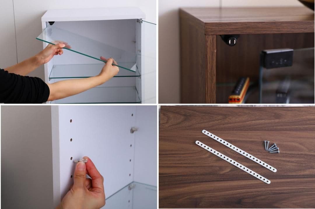 【幅46cm×奥行18cm】コレクションケース　ホワイト