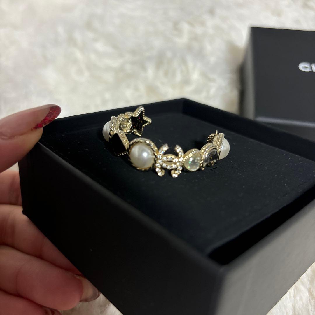 CHANEL パールクリスタルピアス(片耳用)