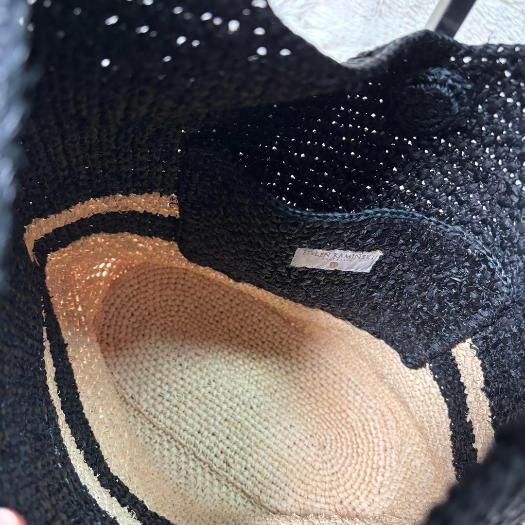 美品☆HELEN KAMINSKI バイカラー カゴバッグ ショルダーラフィア