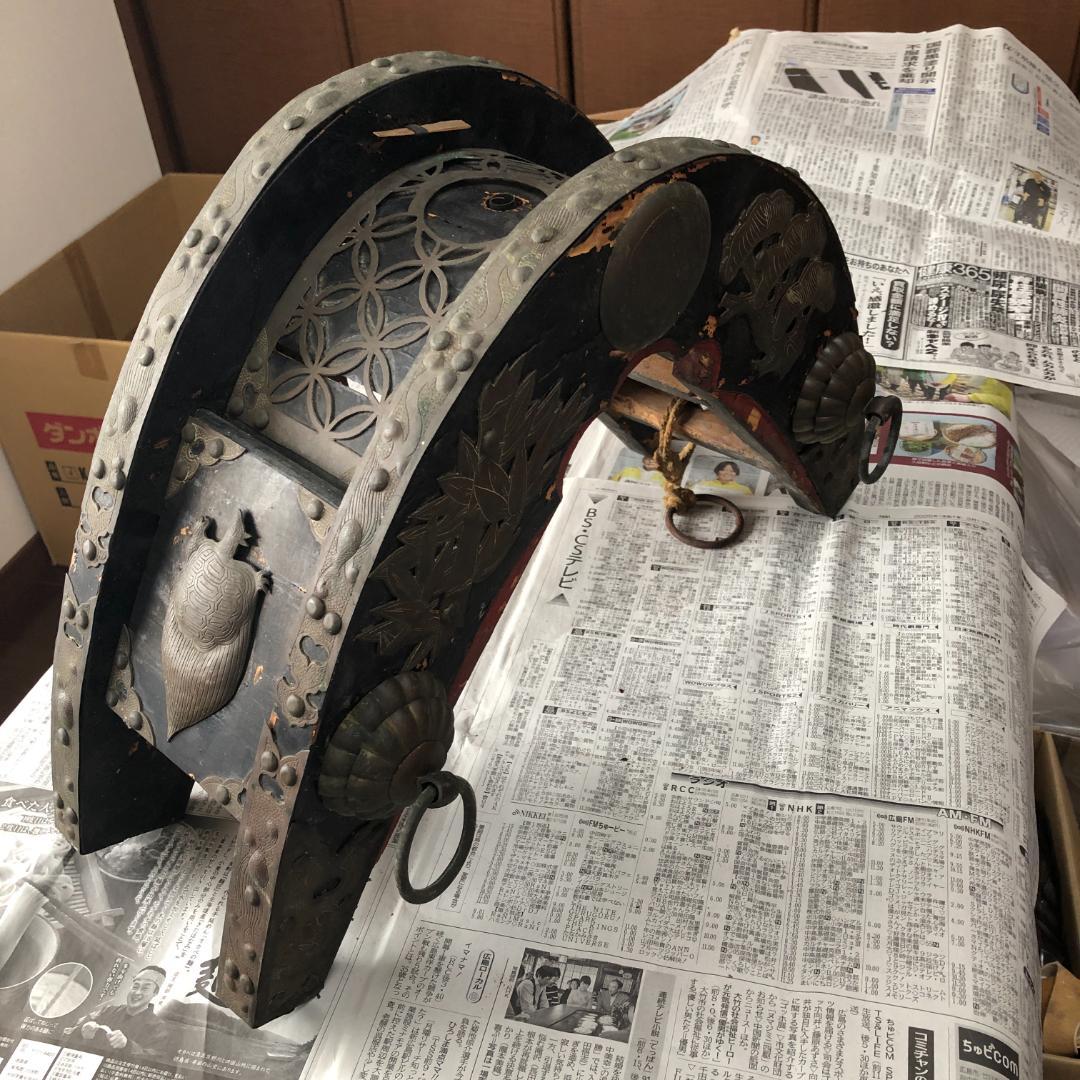 【骨董】龍・鶴図飾金具付き 和鞍（馬鞍）馬具 部品取り #933