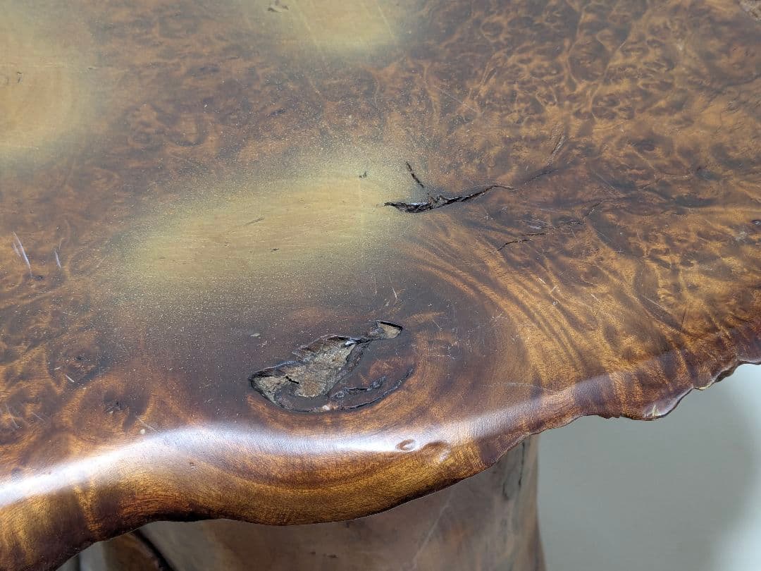 一点もの　天然木　銘木　テーブル　瘤杢　花台　アンティークインテリア 木製