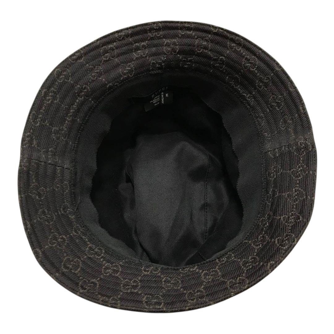 正規品　Gucci グッチ　バケットハット　GG柄　イタリア製　プレートロゴ