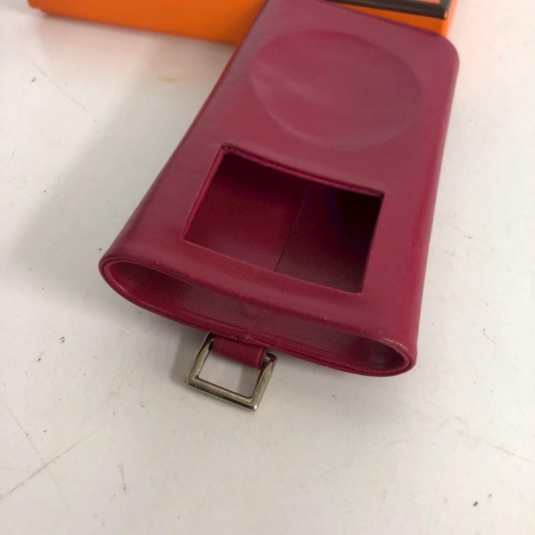 HERMÈS エルメス iPodケース レザーケース ボルドー系カラー 専用箱付