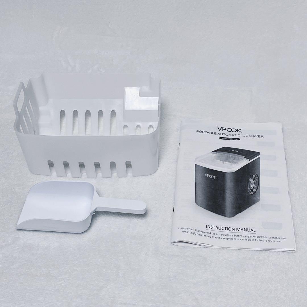 美品　VPCOK　ポータブル型製氷機　自動製氷機　家庭用　HZB-12　ブラック