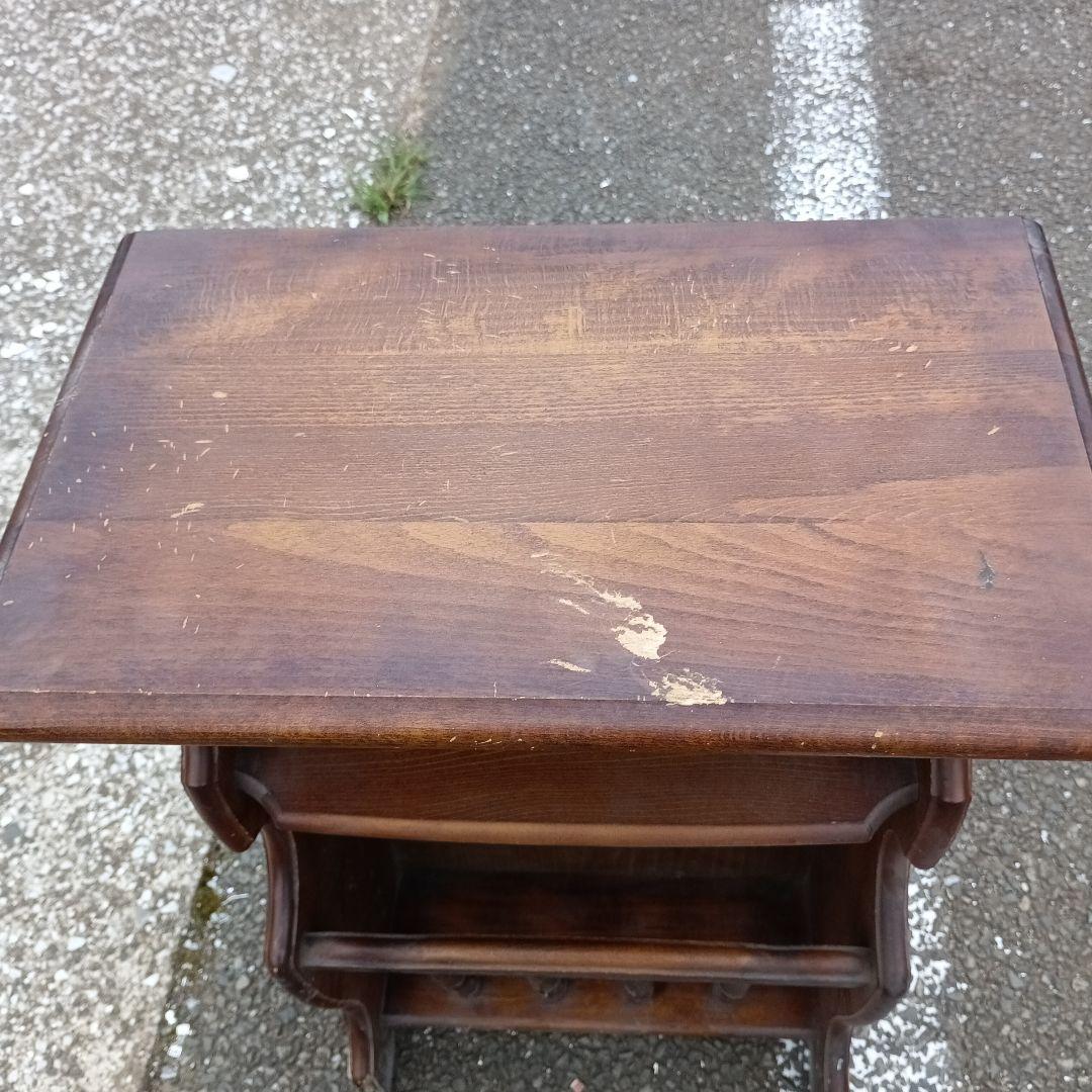 3080）Karimokuカリモク家具　電話台 花台　飾り台　昭和レトロ