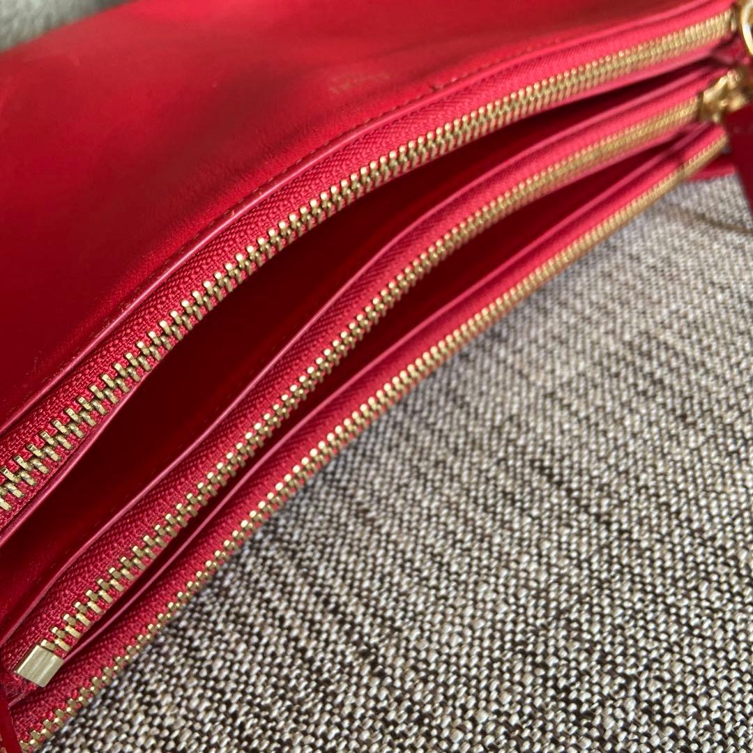 CELINE セリーヌ　ショルダーバッグ　トートバッグ　トリオ　赤　レザー