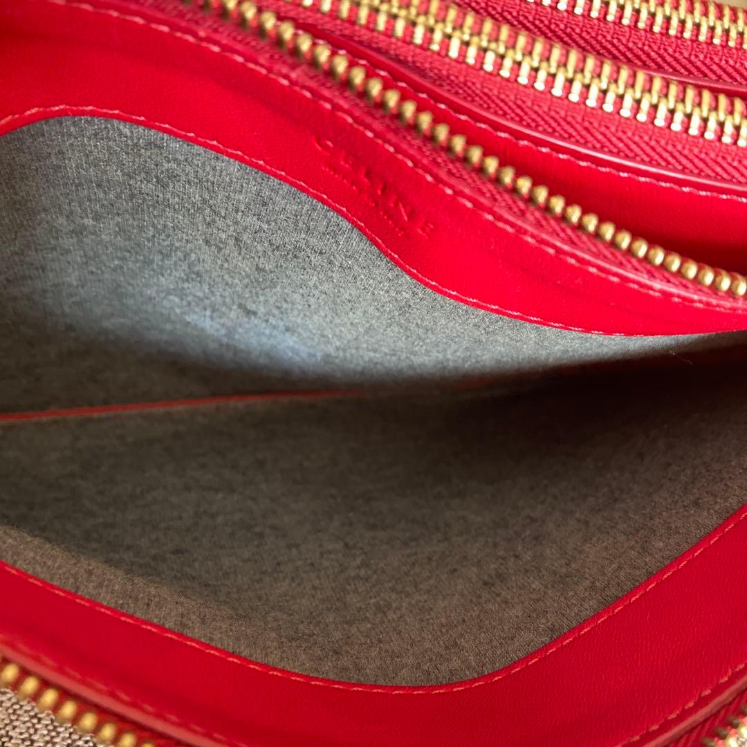 CELINE セリーヌ　ショルダーバッグ　トートバッグ　トリオ　赤　レザー