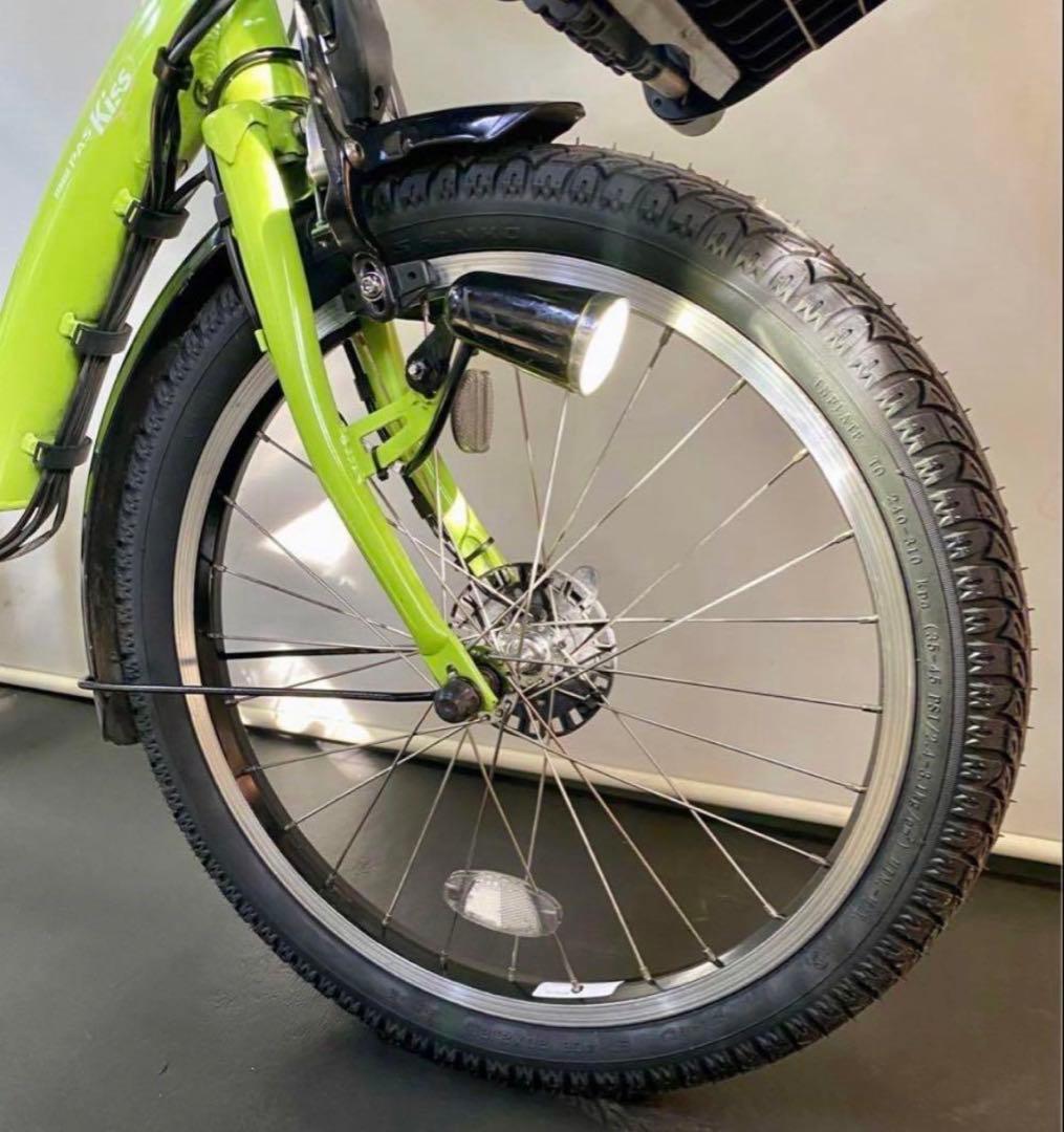 1年保証 ヤマハ　パスキッス　20インチ　子供乗せ　黄緑色　電動アシスト自転車