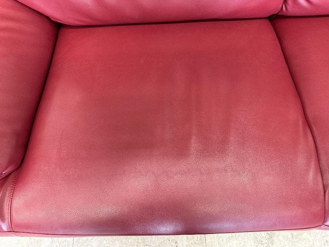 2人掛けソファ　合皮　レッド
