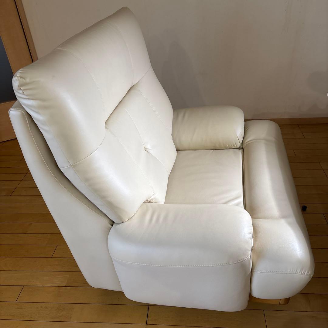ホワイト合成皮革ロッキングチェア