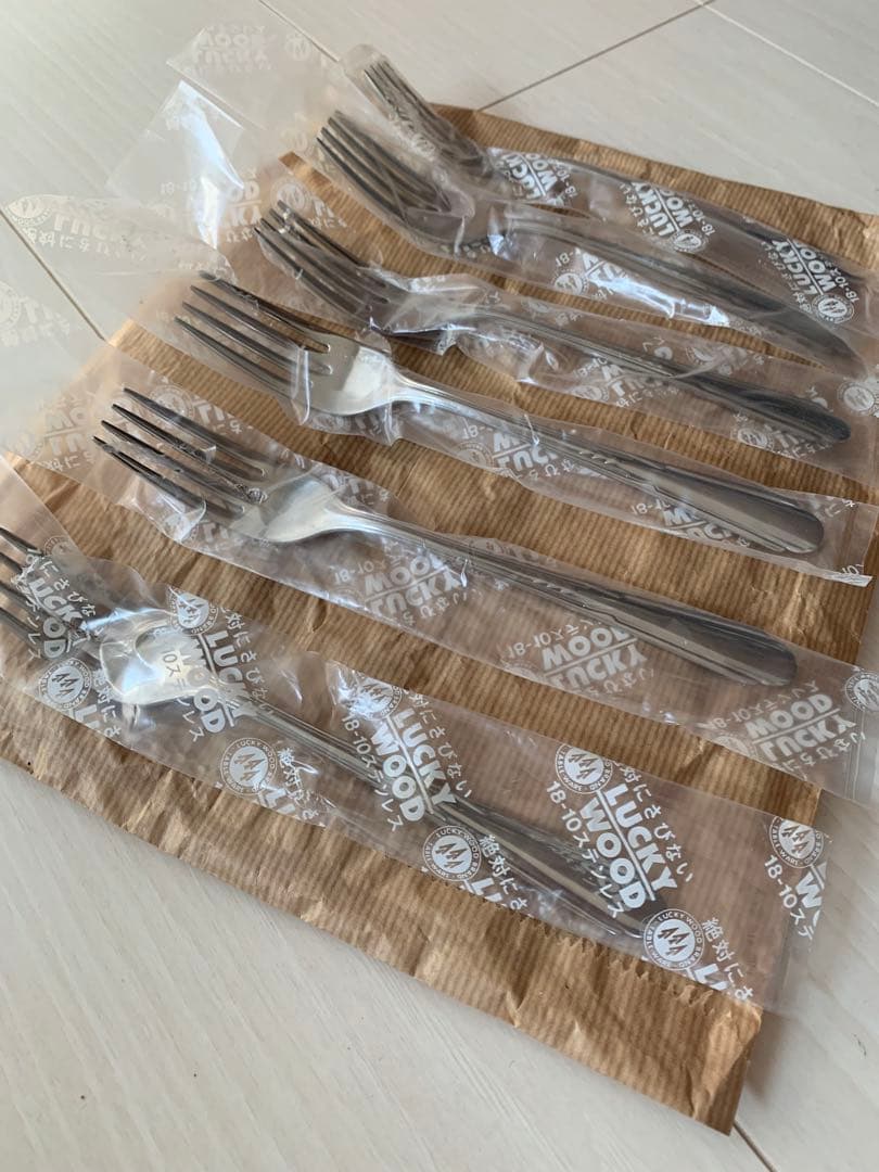 希少　美品　昭和初期モデル　ラッキーウッド　カトラリーセット 33点　レトロ