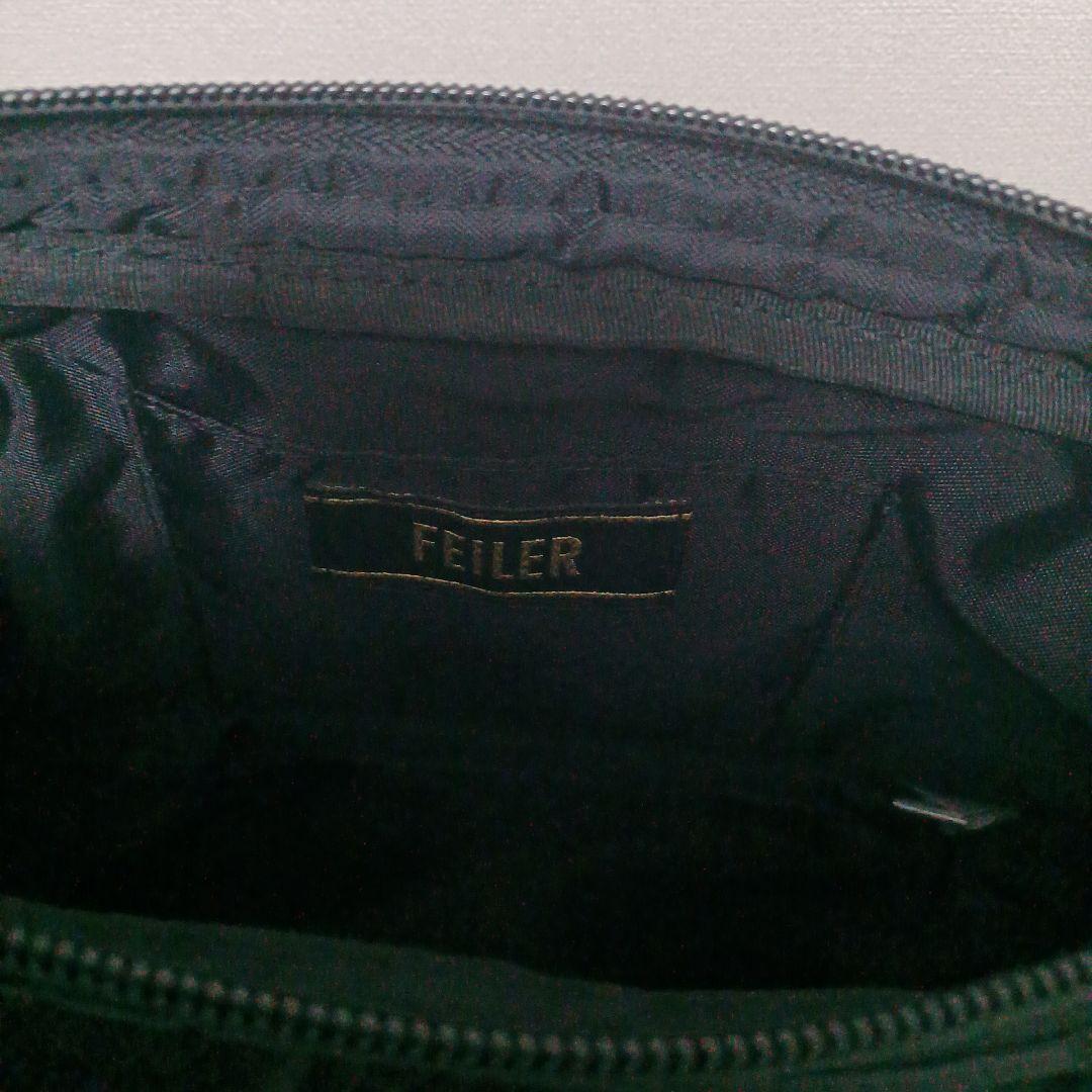 美品FEILER ブラックハイジ ハーフムーン ショルダーバッグ
