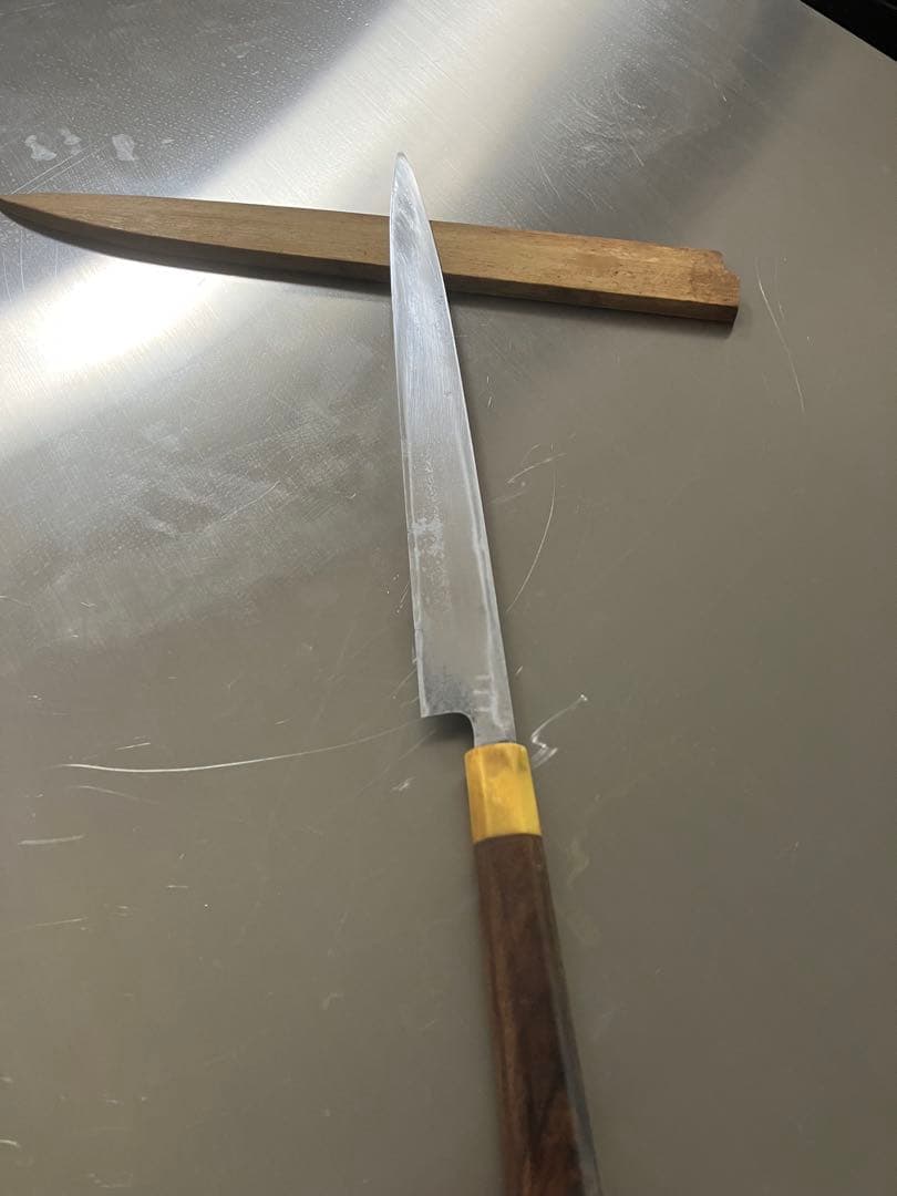 尚台正吉 鍊 本焼　青鋼　尺寸　テッサ包丁　柳刃包丁 黄花梨包丁柄