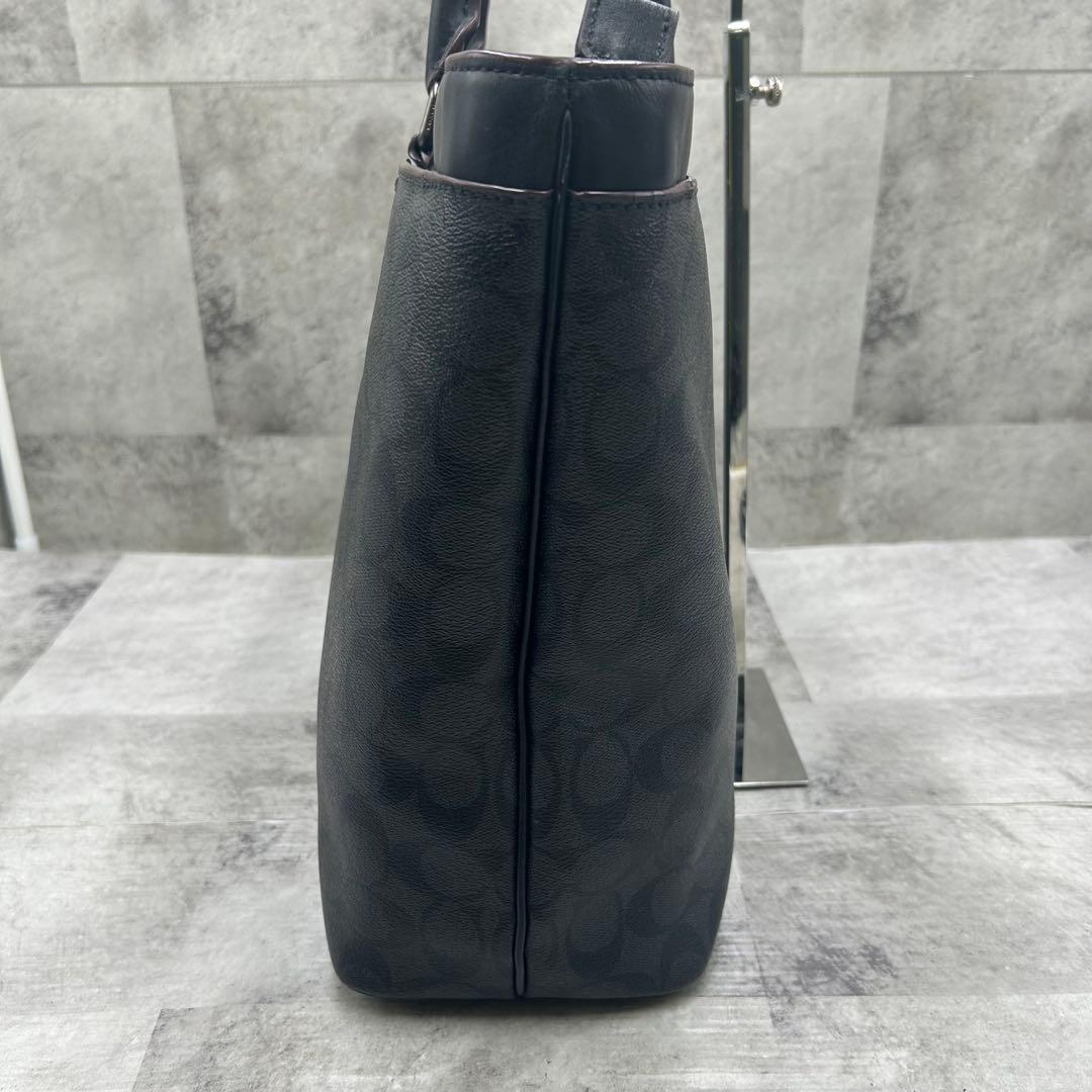 コーチ ベケット 2way ビジネス トートバッグ 革 PVC A4 ブラック